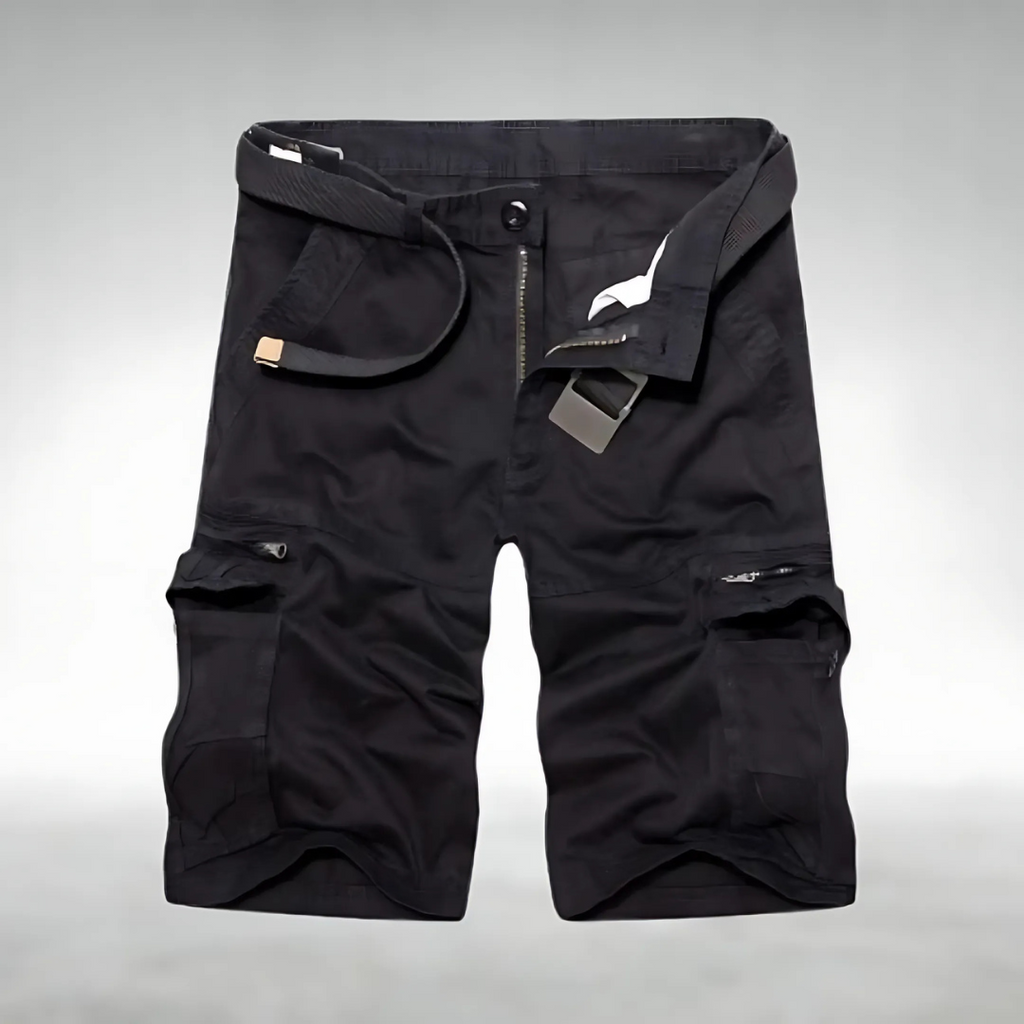 NOUVEAU RICHE Zuverlässige Cargo Shorts Mit Gürtel Und Taschen Für Herren Schwarz