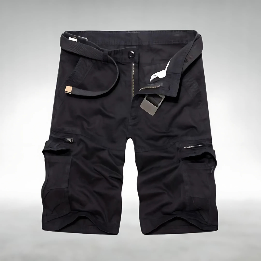 NOUVEAU RICHE Zuverlässige Cargo Shorts Mit Gürtel Und Taschen Für Herren Schwarz