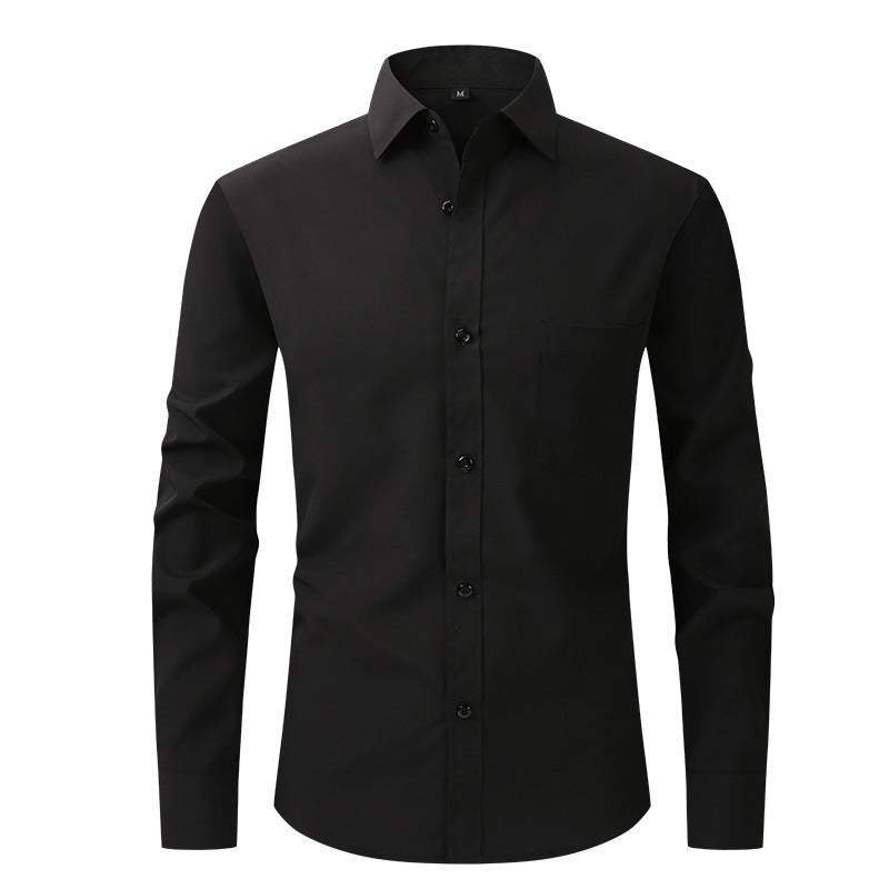 NOUVEAU RICHE Sommerhemd Leichtes Langarm Modern Fit Herren Hellblau W713 Obsidian Schwarz