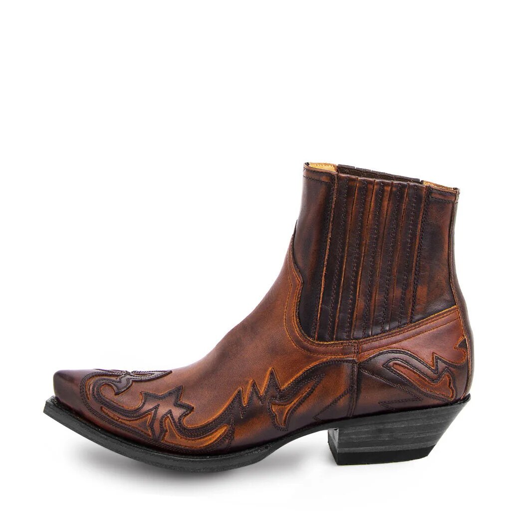 NOUVEAU RICHE Dakota Leder Cowboy Stiefel Braun