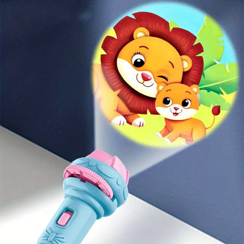 NOUVEAU RICHE Projektor-Taschenlampe für Kinder – Gutenachtlicht mit 32 Bildscheiben für Gutenachtgeschichten, Projektor an die Decke, 4 Farben – DreamBeam