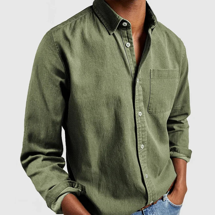 NOUVEAU RICHE Herren Hemd Casual Lässig Vielseitig Alltagstauglich Grün