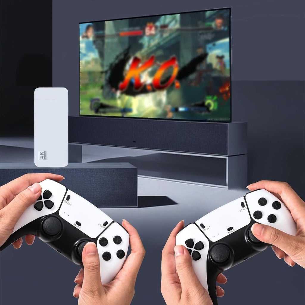 NOUVEAU RICHE Retro-Spielkonsole mit HDMI – Retro TV-Konsole mit 2 kabellosen Controllern, Plug & Play – Pixento