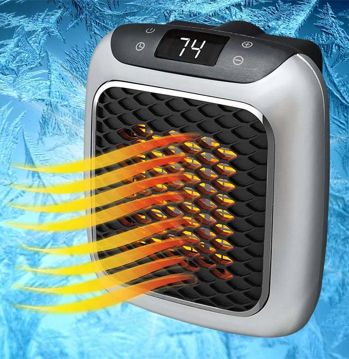 NOUVEAU RICHE Tragbarer Heizlüfter mit schneller Aufheizung – 800W Elektroheizung mit Timer, Kipp- & Überhitzungsschutz – Hulvio