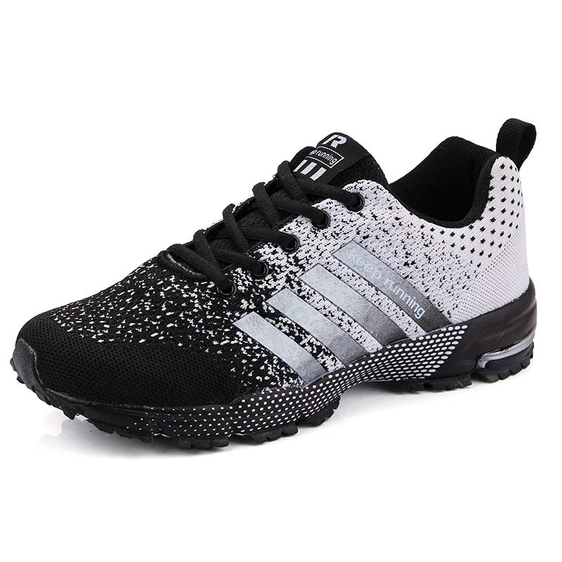 NOUVEAU RICHE Komfortable Herren Laufschuhe für dynamisches Lauftraining Schwarz Weiß