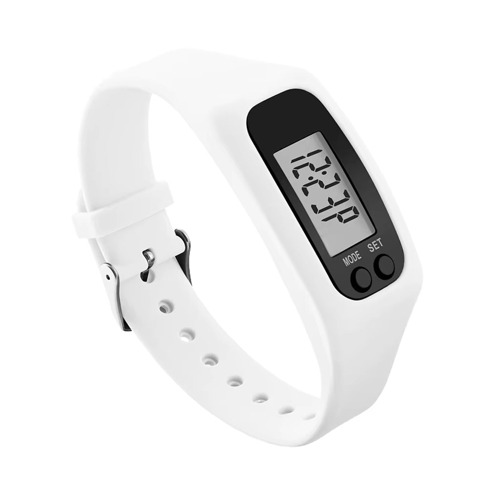 NOUVEAU RICHE Einfache Schrittzähler-Uhr - Digitaler Schrittzähler Fitness-Tracker Weiß