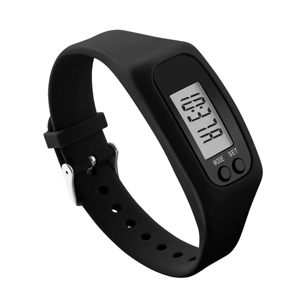 NOUVEAU RICHE Einfache Schrittzähler-Uhr - Digitaler Schrittzähler Fitness-Tracker Schwarz