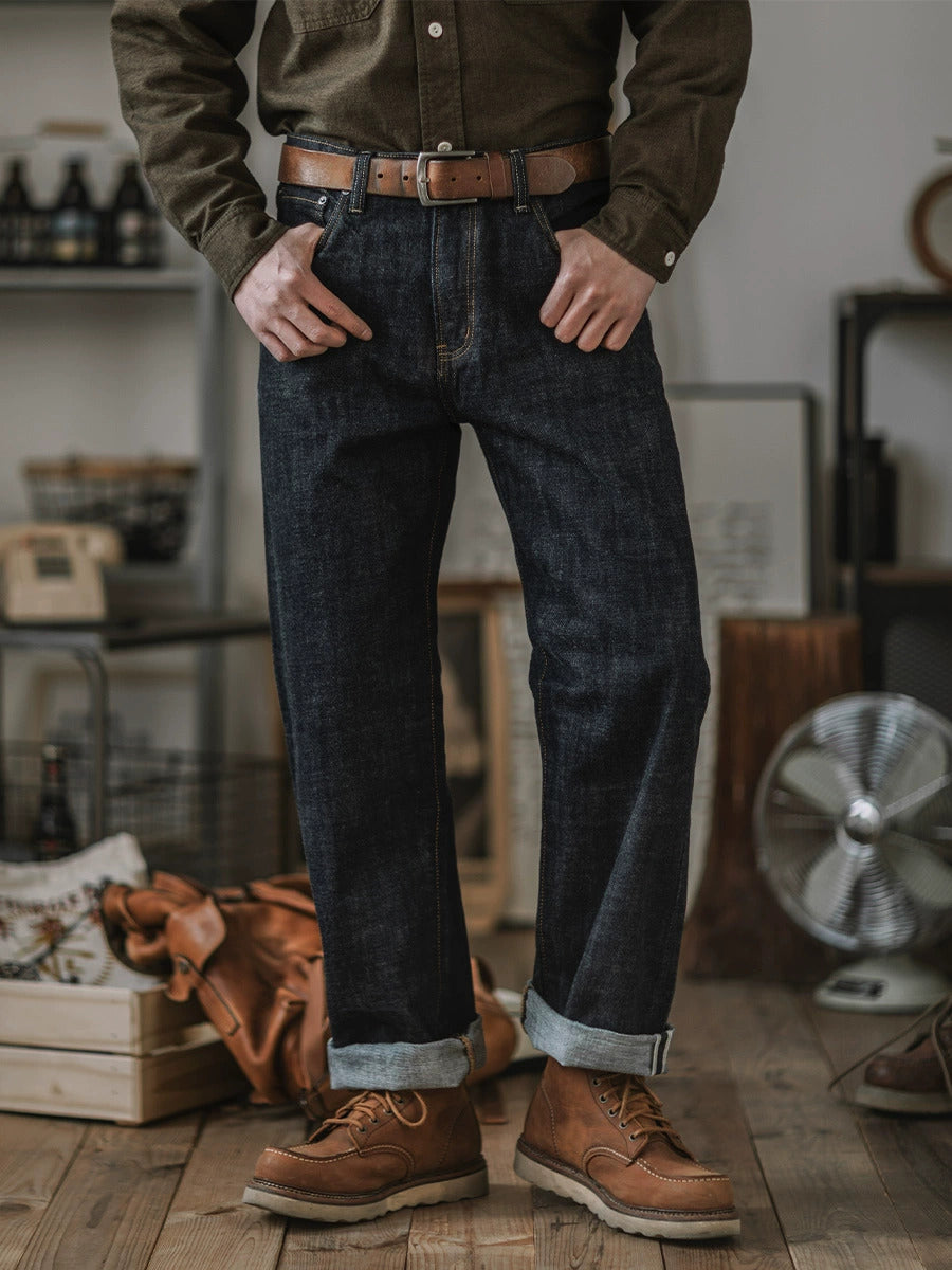 NOUVEAU RICHE 14oz Indigo Selvedge Denim Jeans Für Herren Hochwertige Verarbeitung Zeitloser Stil Robuste Langlebigkeit Indigo