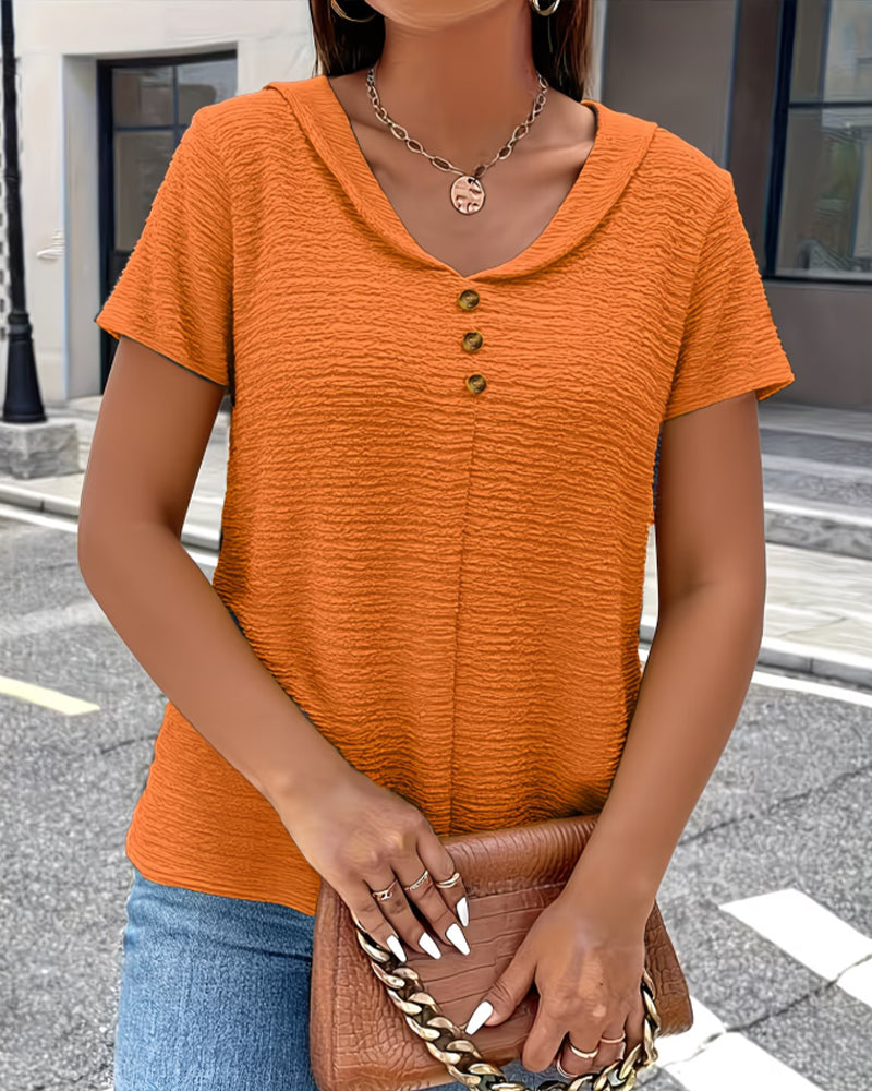 NOUVEAU RICHE Roque | T-Hemd mit Peter-Pan-Kragen Orange