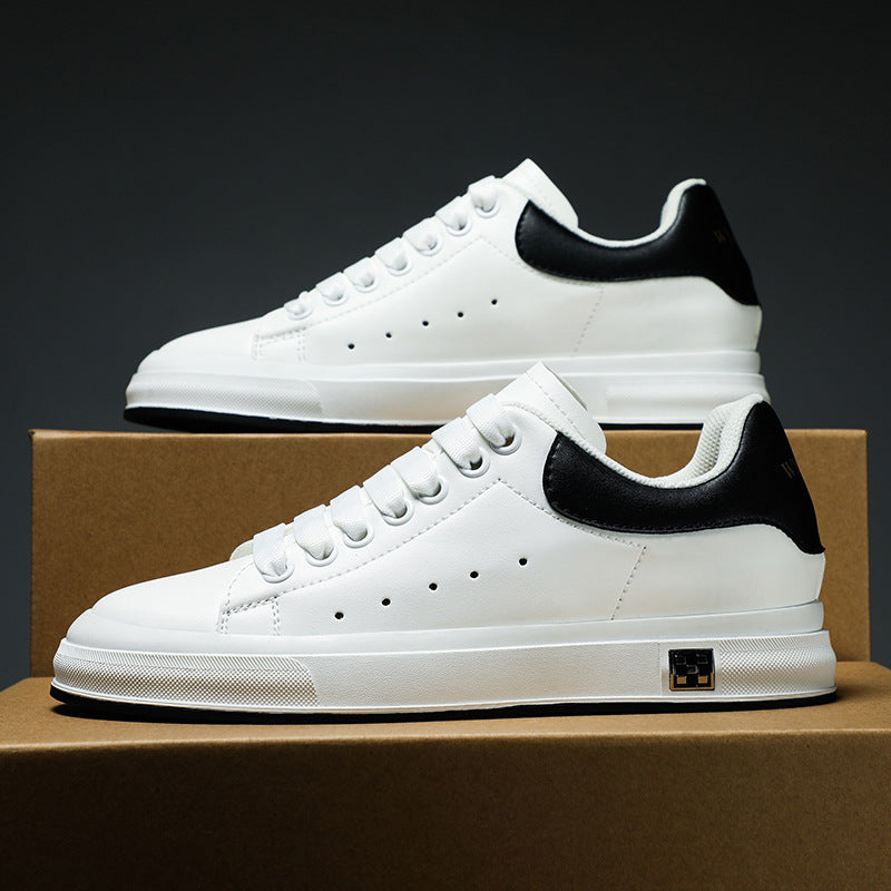 NOUVEAU RICHE Sneaker Herren Lowtop Alltag Sommerstil Robuste Sohle Weiß Erhöhung 8cm
