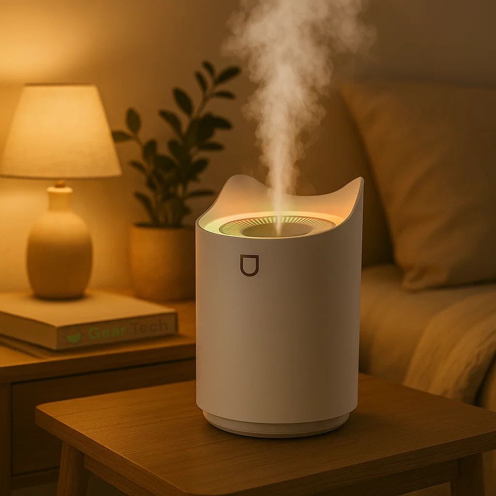NOUVEAU RICHE Ultraschall-Luftbefeuchter 3 Liter – Leiser Luftbefeuchter für Schlafzimmer & Büro, 3 Stufen, bis 24 Std. – AeroMist Weiss