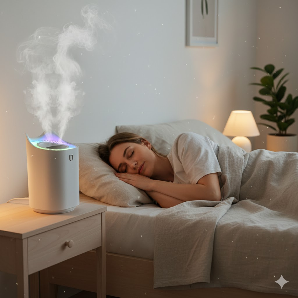 NOUVEAU RICHE Ultraschall-Luftbefeuchter 3 Liter – Leiser Luftbefeuchter für Schlafzimmer & Büro, 3 Stufen, bis 24 Std. – AeroMist