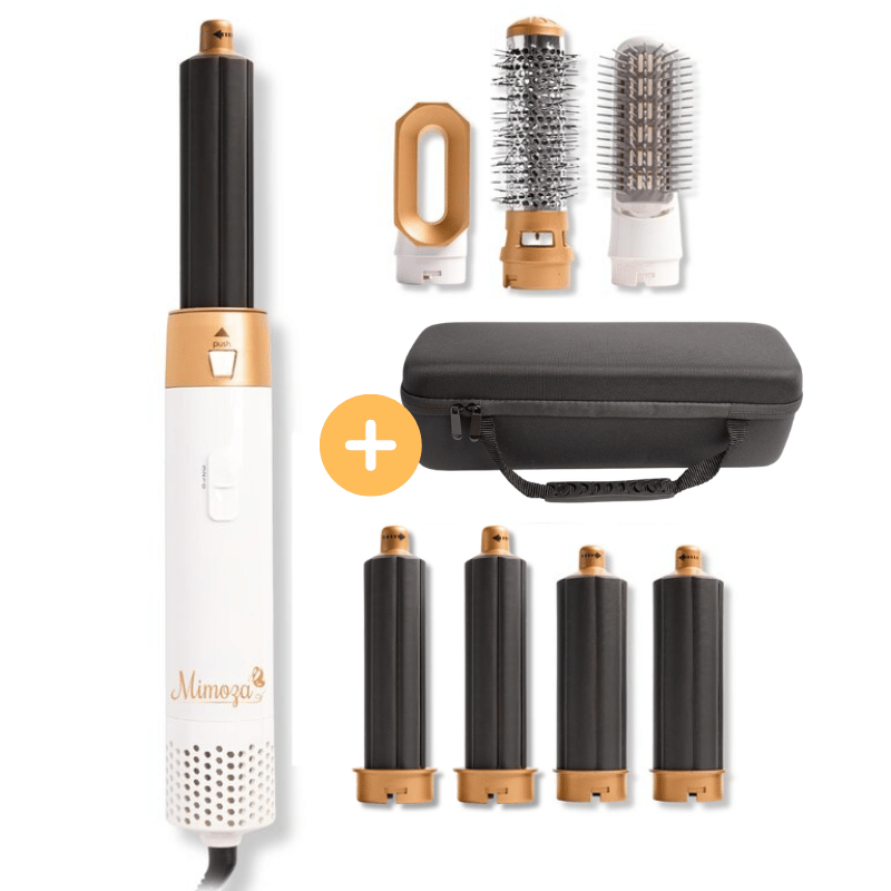 NOUVEAU RICHE 7-in-1 Föhnbürste & Luftstyler – 1000W Ionen Airstyler mit Lock-, Glätt-, Diffusor- & Volumenaufsätzen – Lyra