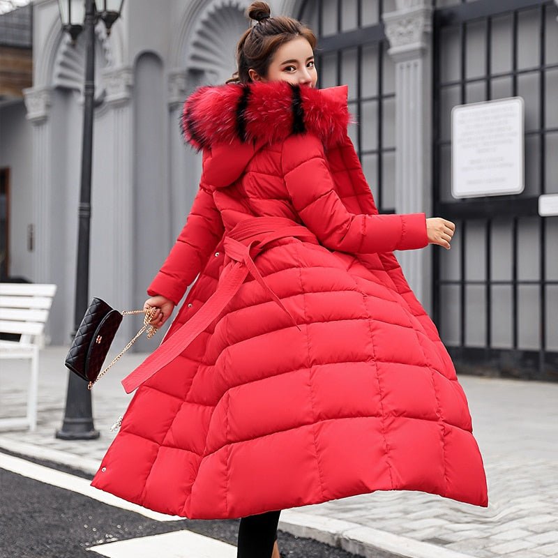 NOUVEAU RICHE Wintermantel Damen Schwarz Gefüttert Lang Warm Größe M - Winterjacke - Wintermäntel Damen