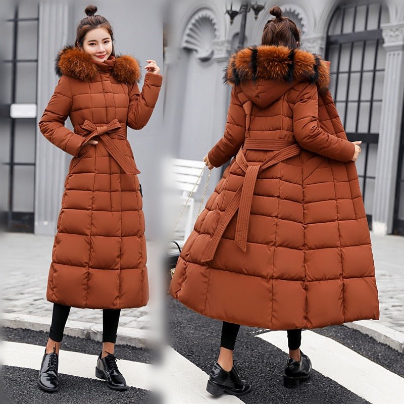 NOUVEAU RICHE Wintermantel Damen Schwarz Gefüttert Lang Warm Größe M - Winterjacke - Wintermäntel Damen Champagner