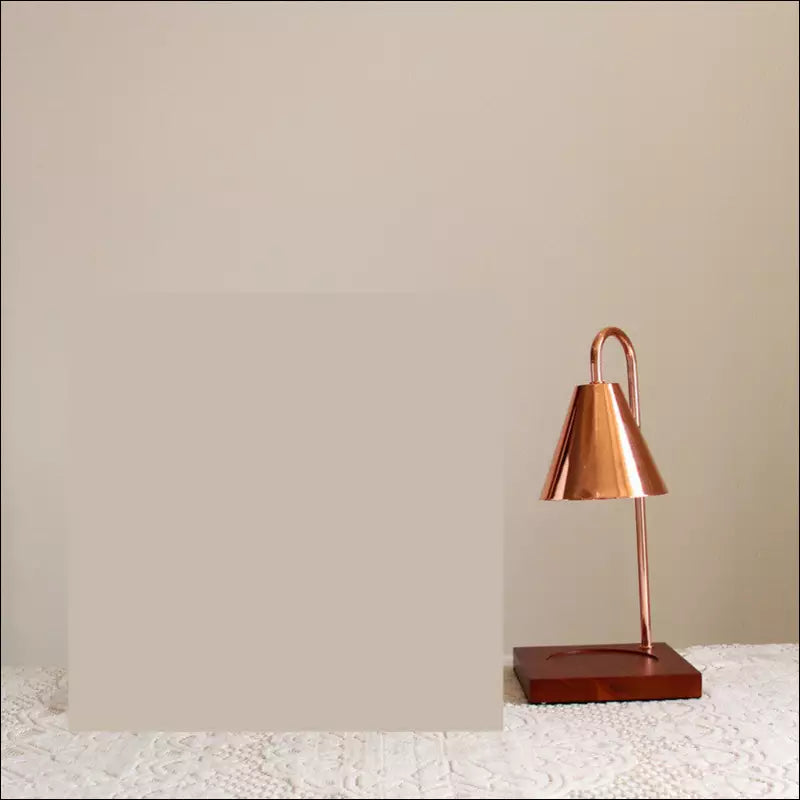 NOUVEAU RICHE Kerzenwärmer Lampe mit Dimmer & Timer – Candle Warmer aus Holz & Metall für Duftkerzen, ohne offene Flamme, GU10, Weiss, Schwarz, Braun