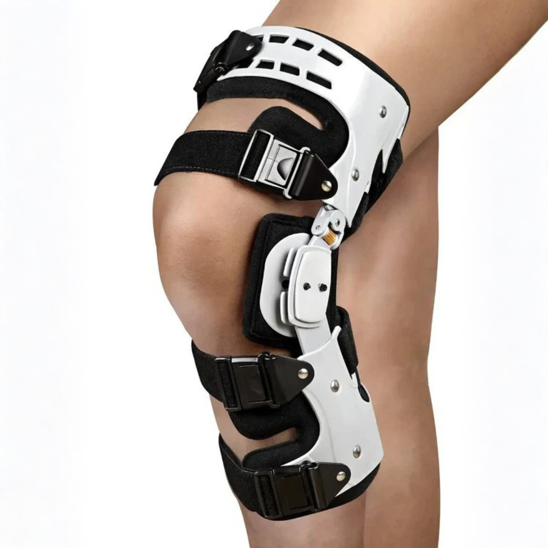 Ginocchiera ortopedica – Supporto per ginocchio alleviante con sostegno regolabile, sinistra o destra, taglia unica – ArthroGuard