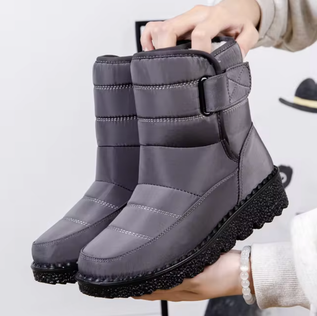 NOUVEAU RICHE Winterstiefel Wasserdicht Rutschfest Damen Baumwollfutter Grau