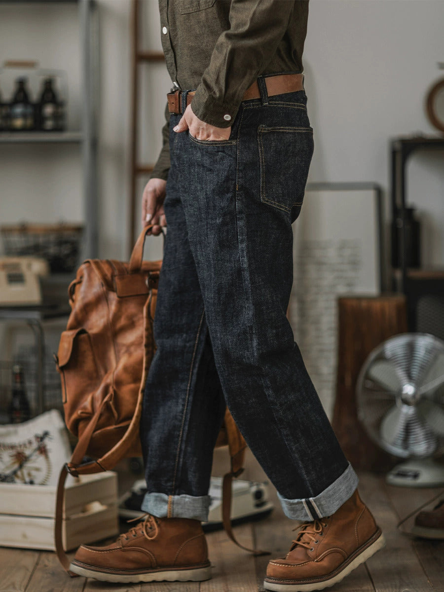 NOUVEAU RICHE 14oz Indigo Selvedge Denim Jeans Für Herren Hochwertige Verarbeitung Zeitloser Stil Robuste Langlebigkeit