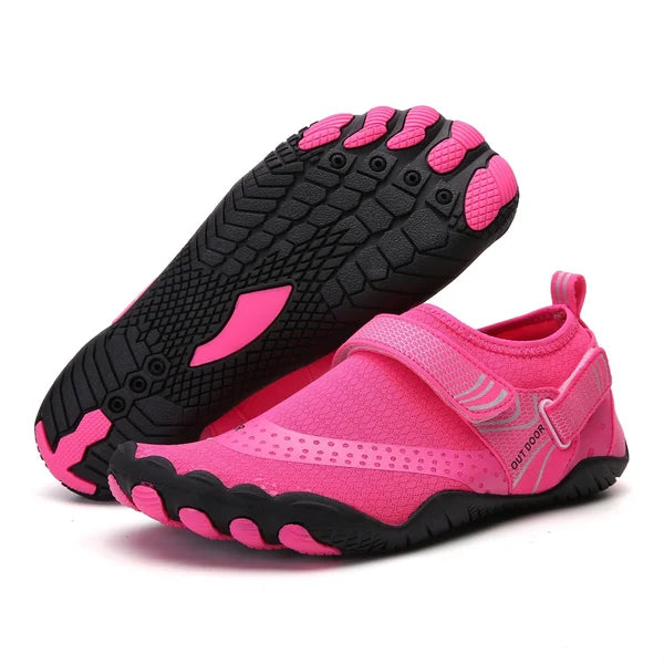 NOUVEAU RICHE Ergonomische Barfuß Wasserschuhe für Damen und Herren Rosenrot