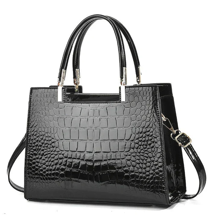 NOUVEAU RICHE Damen Handtasche – Glänzende Tasche mit Schlankem Stilvollem Design