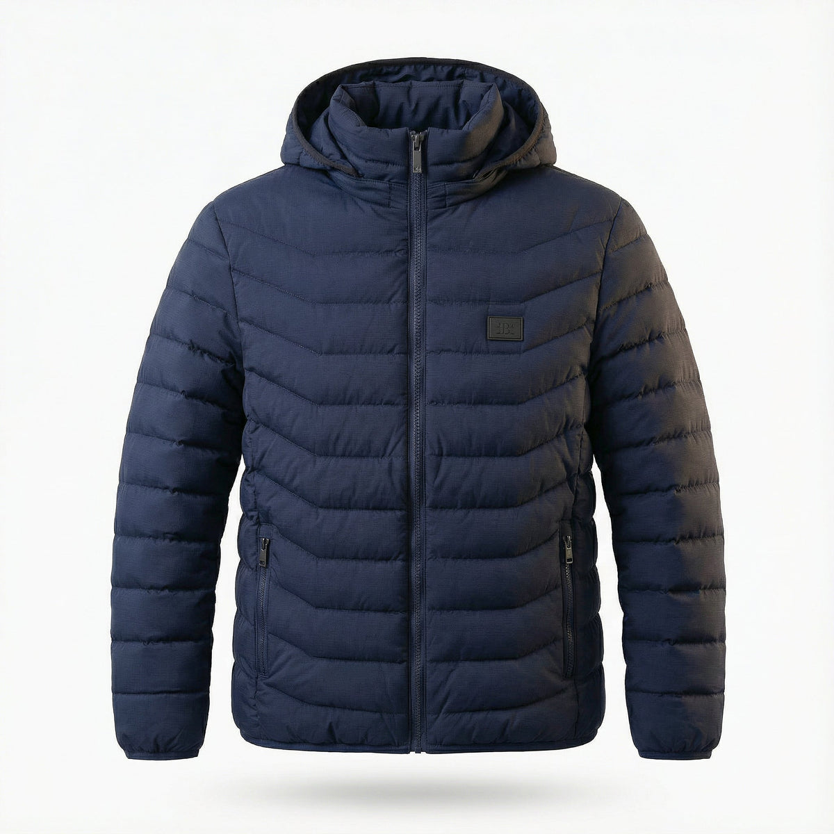 NOUVEAU RICHE Beheizte Winterjacke Unisex – Wiederaufladbare Heizjacke für Damen & Herren, wind- & wetterfest, Schwarz oder Blau, S–2XL Blau