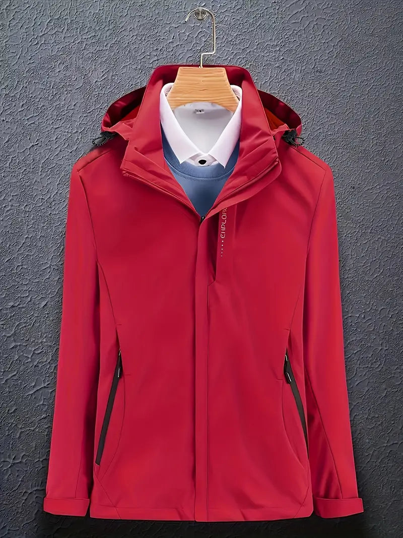 NOUVEAU RICHE Damen Skijacke – Stilvolle Wasserdichte Kapuzenjacke mit Langarm Rot