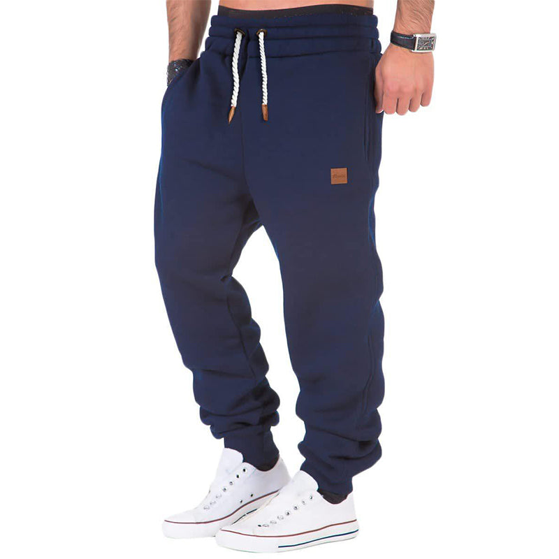 NOUVEAU RICHE Max Comfort | Herren Einfarbige Jogginghose mit Kordelzug und elastischem Bund Marineblau