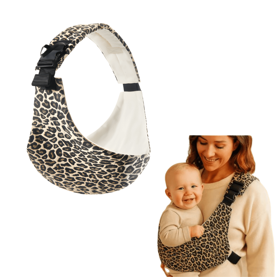 NOUVEAU RICHE Luna | Baby-Tragetuch: Verstellbarer Babytrage-Wickel Leopardenmuster
