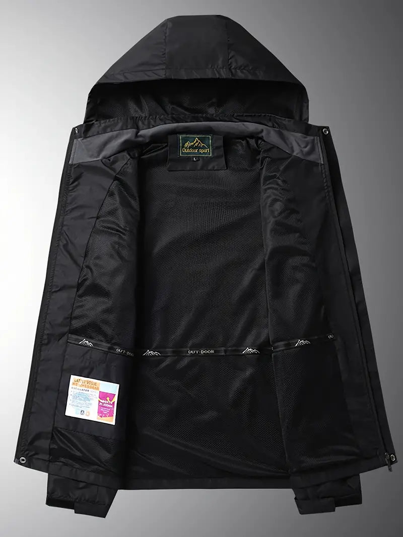 NOUVEAU RICHE Herren Outdoor-Jacke - Wasserdicht & Winddicht - Mit Kapuze - Mehrere Taschen - Volle Reißverschluss