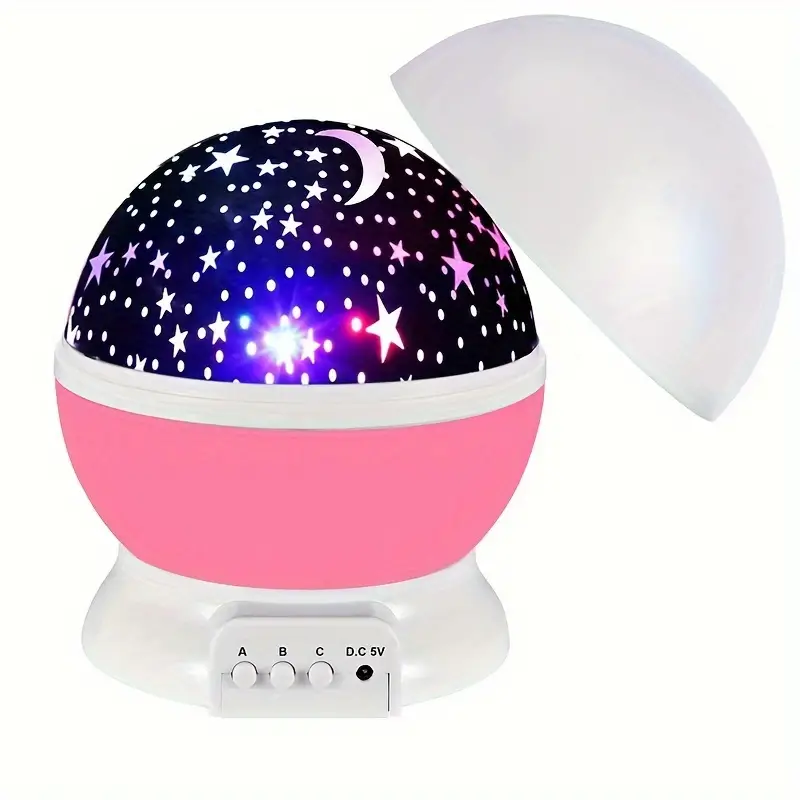 Омагьосваща нощна лампа със звездно небе – Детски проектор на звезди с музика, въртящ се на 360°, USB зареждане – Внесете магия в детската стая