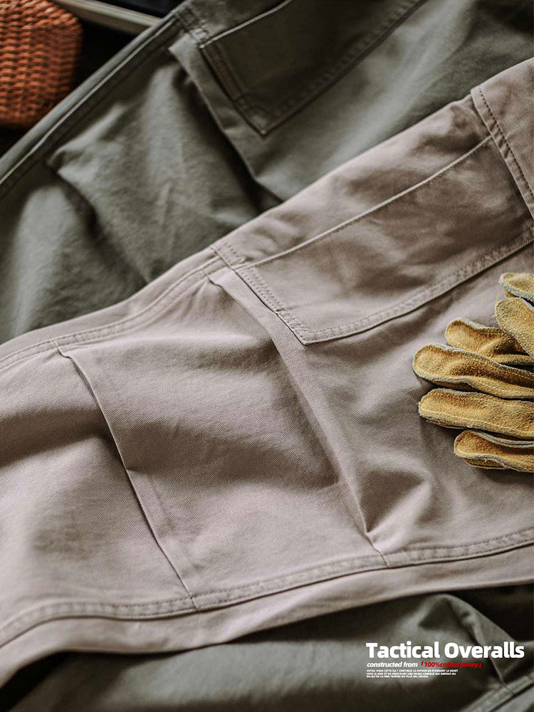 NOUVEAU RICHE Herren Gewaschene Taktische Cargo-Hosen Mit Gürtel Aus Baumwoll-Twill In Lockere Passform Mit Elastischen Bündchen Und 2 Großen Cargo-Taschen