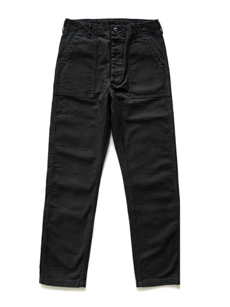 NOUVEAU RICHE Herren Gerade Casual Hosen Aus 100 Prozent Baumwolle Inspiriert Von OG-107 Fatigue Hosen Für Winterwärme Mit Satinartiger Oberseite Und Slub Garn Textur Schwarz