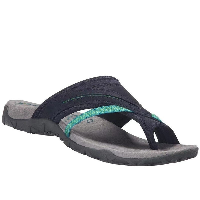 NOUVEAU RICHE Damen Flip Flops Ultraleicht Bequeme Passform Sommer Blau
