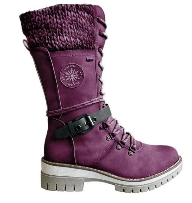 NOUVEAU RICHE Damenstiefel Mit Rutschfester Sohle Wärme Futter Herbst Violett