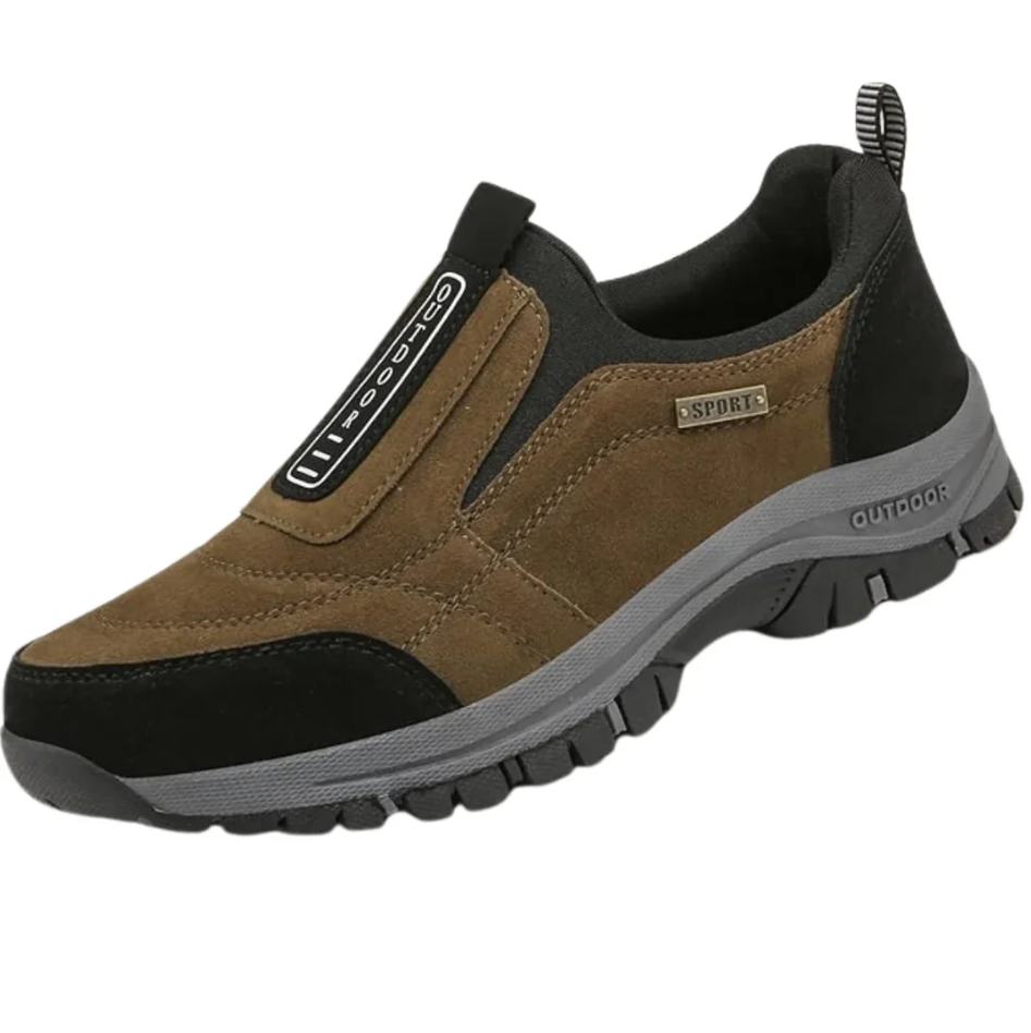 NOUVEAU RICHE Herren Wander Schuhe Schnell Reinschlüpfen Losgehen Braun