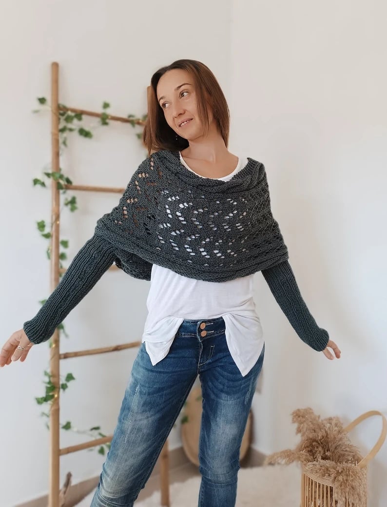 NOUVEAU RICHE Damen Strickschal Bequemer Stil Kuschelige Strickqualität