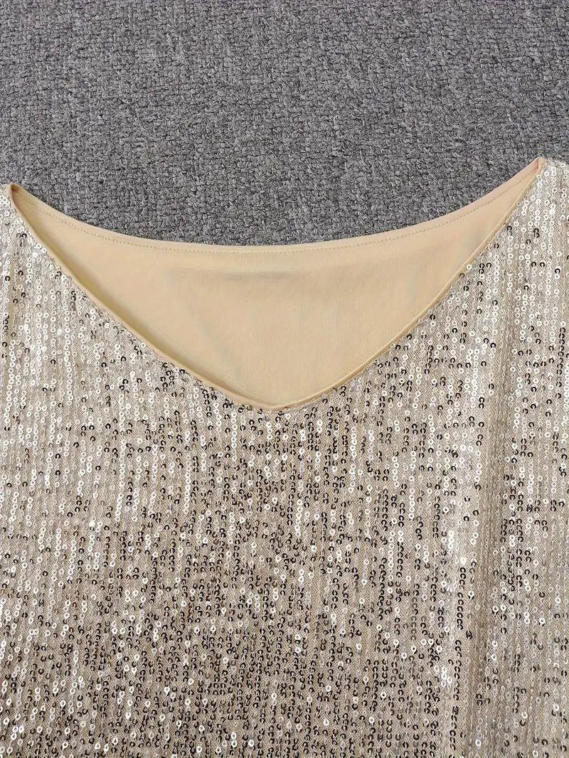 NOUVEAU RICHE Party Paillettenkleid mit Kontrast Paillettenverzierungen