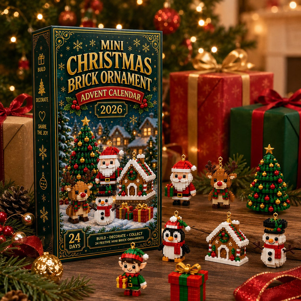 Adventní kalendář se stavebnicí – 24 mini vánočních stavebnic k sestavení a zavěšení na vánoční stromeček, pro děti i dospělé