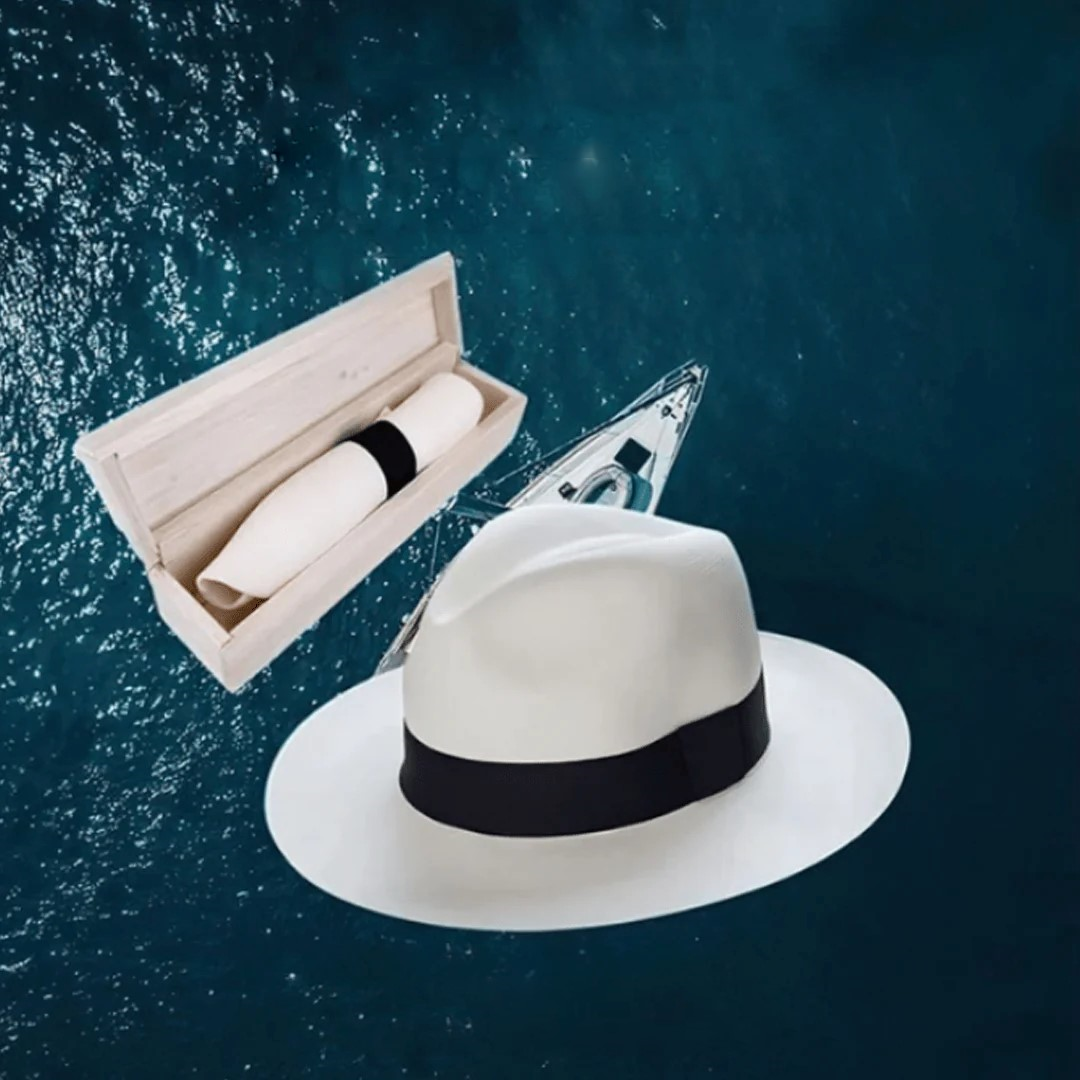 NOUVEAU RICHE Fedora Filzhut Weiß Mit Schwarzem Band Einheitsgröße Weiß