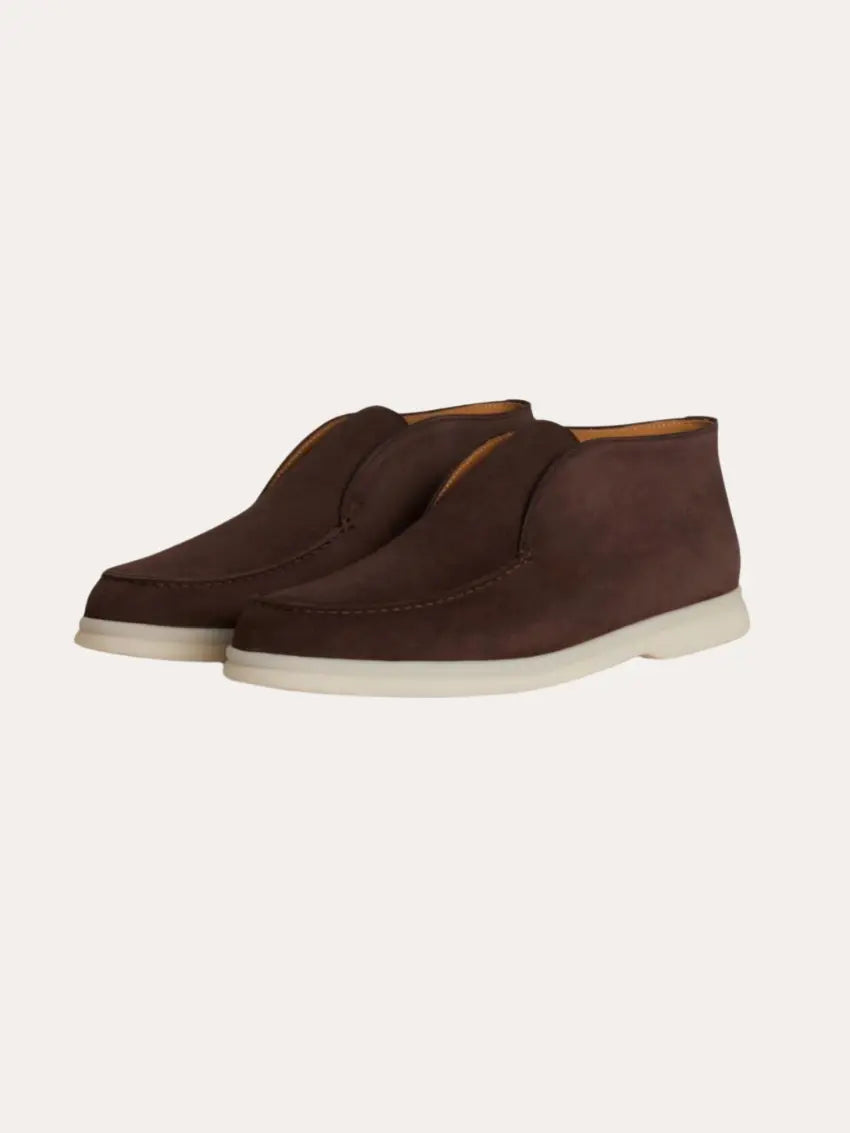 NOUVEAU RICHE Herren-Wildleder-Slipper Braun Dunkelbraun