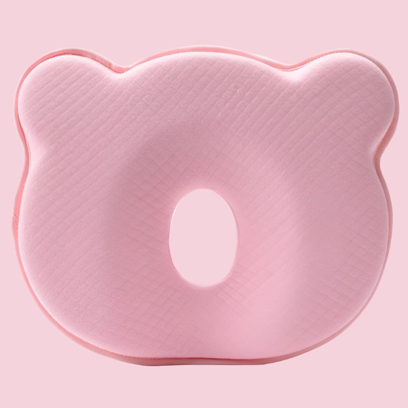 NOUVEAU RICHE Baby-Kopfstützkissen mit Memory-Schaum – Kinderwagen Kissen für Nickerchen, atmungsaktiver Stoff, 4 Farben Pink