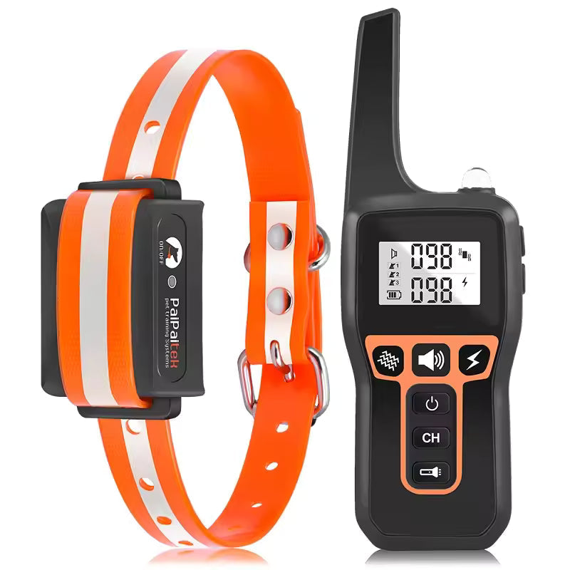 NOUVEAU RICHE Hundetrainingshalsband – Ferntrainer mit Piepton & Vibration, Grosse Reichweite, IP67 Wasserdicht – ControlCollar Orange