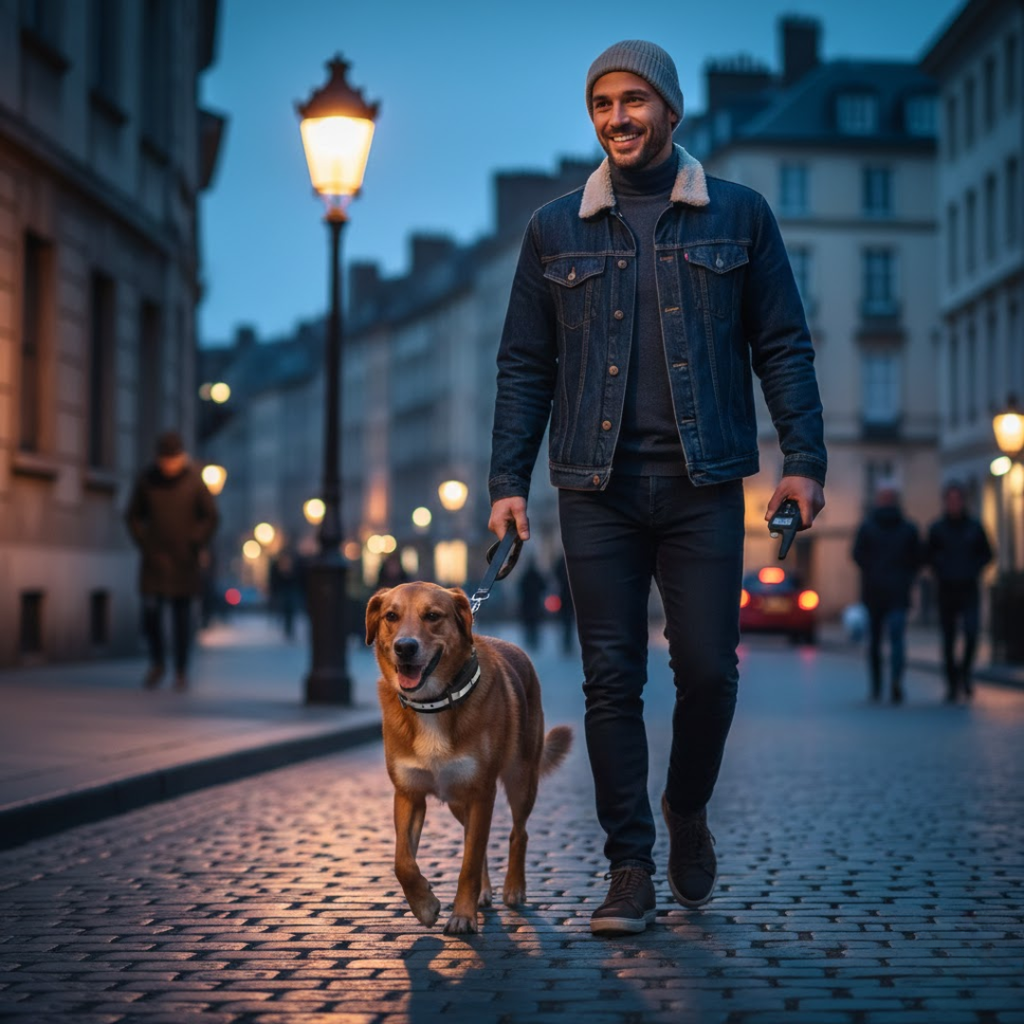 NOUVEAU RICHE Hundetrainingshalsband – Ferntrainer mit Piepton & Vibration, Grosse Reichweite, IP67 Wasserdicht – ControlCollar