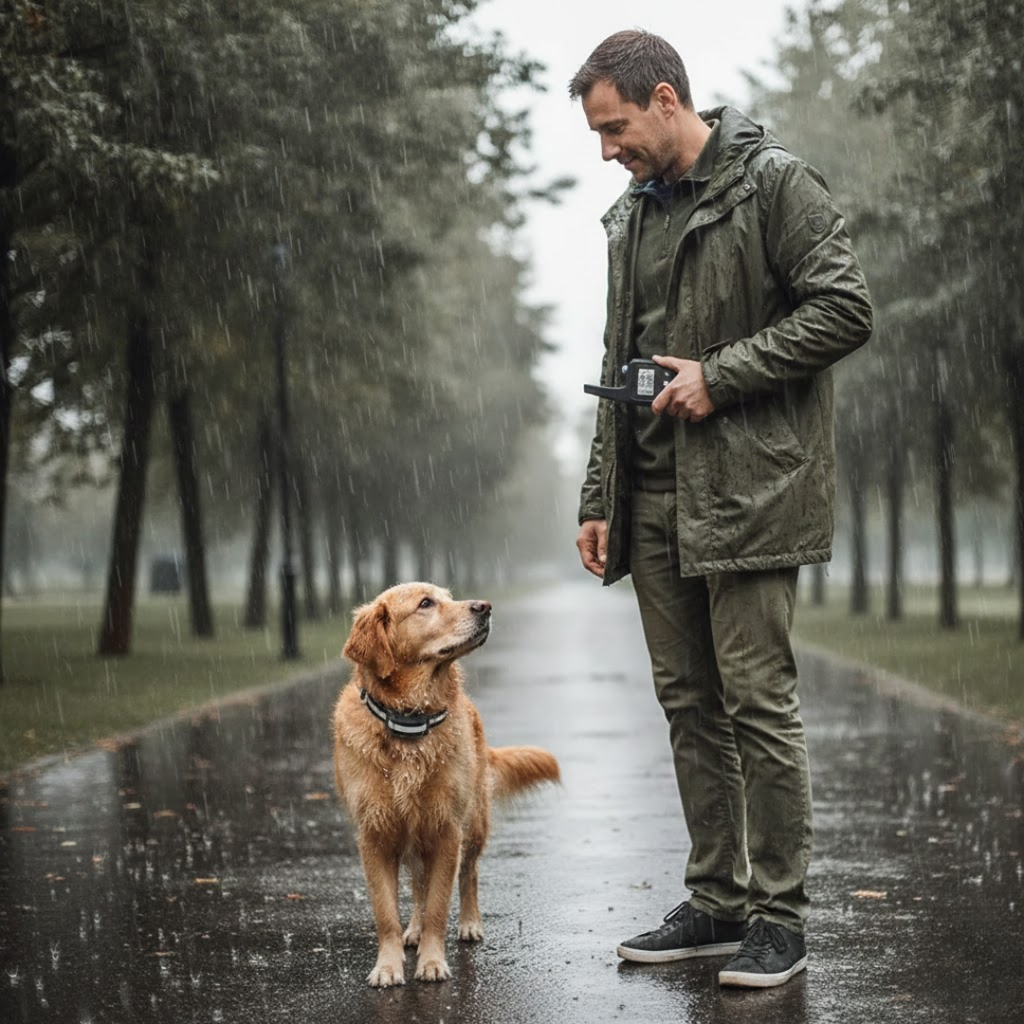 NOUVEAU RICHE Hundetrainingshalsband – Ferntrainer mit Piepton & Vibration, Grosse Reichweite, IP67 Wasserdicht – ControlCollar