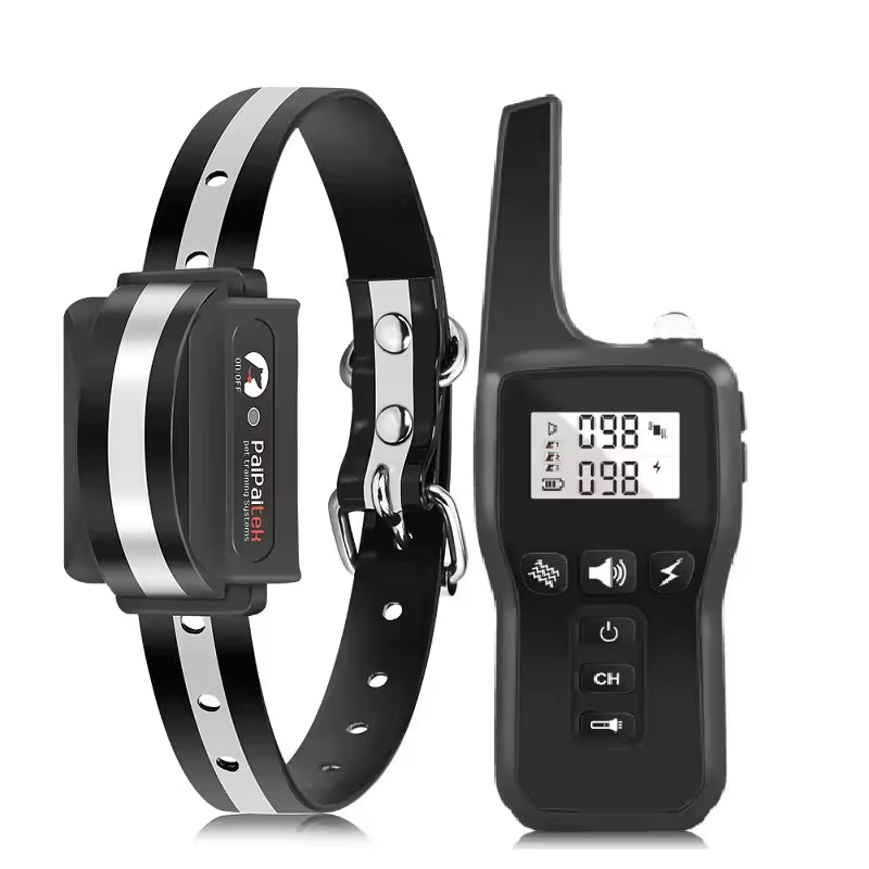 NOUVEAU RICHE Hundetrainingshalsband – Ferntrainer mit Piepton & Vibration, Grosse Reichweite, IP67 Wasserdicht – ControlCollar Schwarz