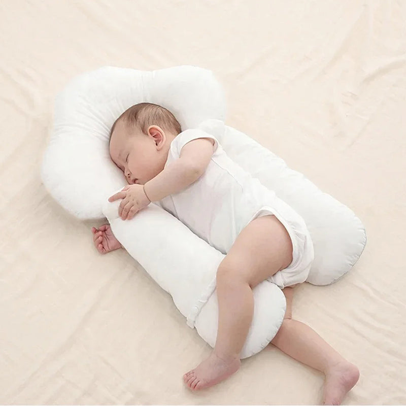 NOUVEAU RICHE Ergonomisches Babykissen mit verstellbarer Stütze – Wendbares Komfortkissen 65 × 42 cm, waschbar – 0–12 Monate (nur unter Aufsicht)