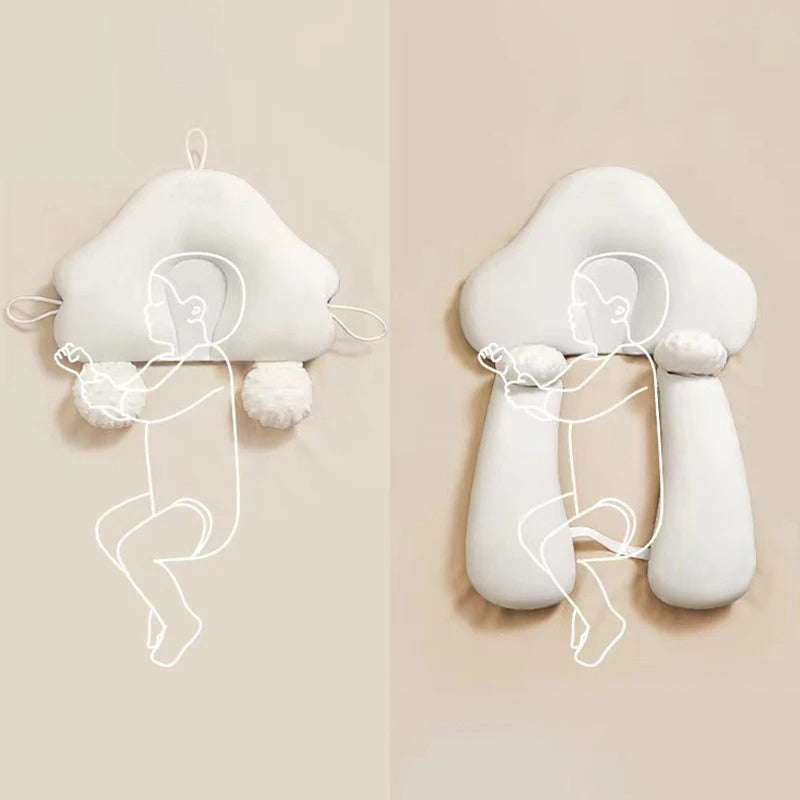 NOUVEAU RICHE Ergonomisches Babykissen mit verstellbarer Stütze – Wendbares Komfortkissen 65 × 42 cm, waschbar – 0–12 Monate (nur unter Aufsicht)