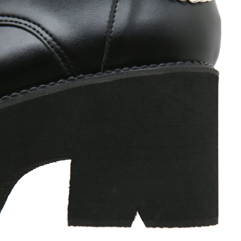 NOUVEAU RICHE Damen Schwarze Stiefel Mit Hohen Absätzen Im Martens-Stil