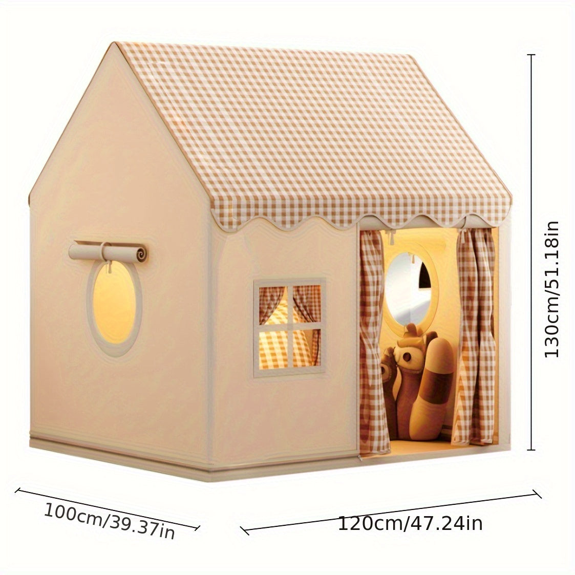 NOUVEAU RICHE Spielhaus Kinder Indoor – Grosses Spielzelt 130 x 120 x 100 cm für drinnen & draussen, einfacher Aufbau